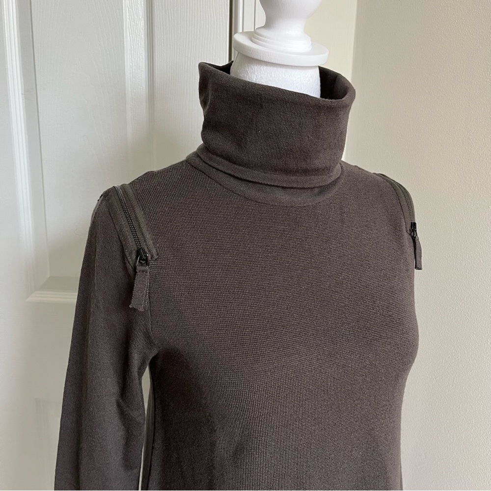 Annette Goertz Gortz Gray Long Sleeve Turtleneck Sweater Tunic Top Merino Wool S - Picture 3 of 10